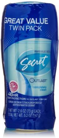 Secret Outlast Completely Clean Scent Women's Invisible Solid Antiperspirant & Deodorant