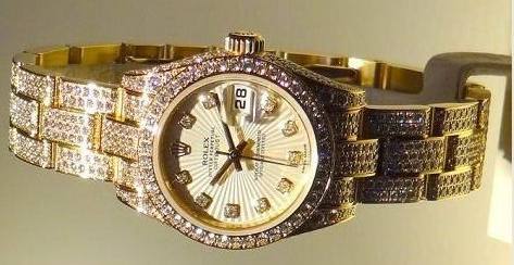 Rolex Datejust Ladies Yellow Gold Precious stone Pave Watch
